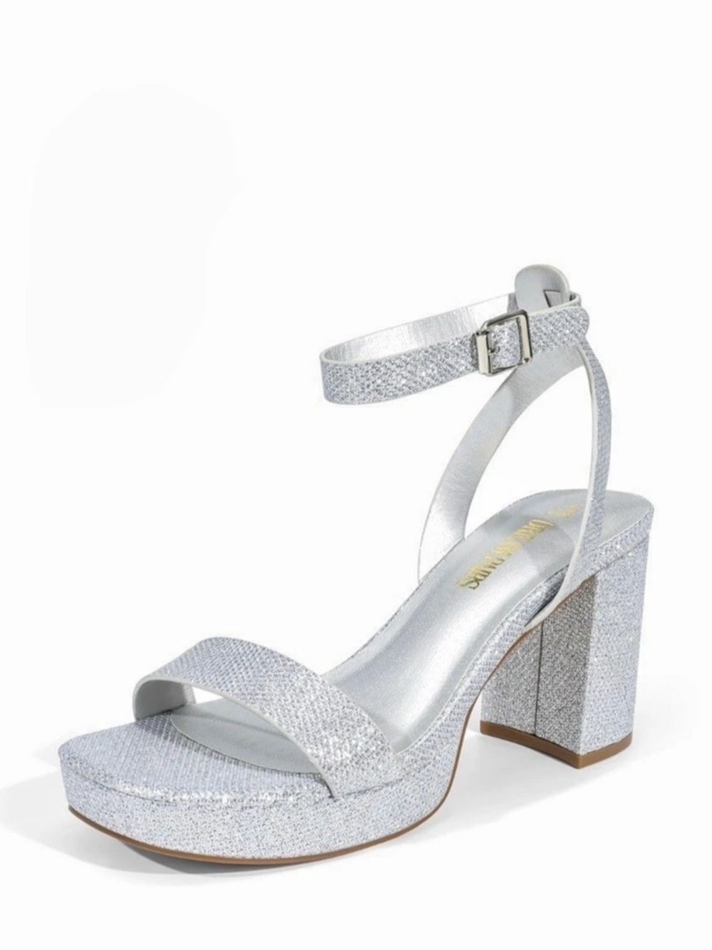 Silver Glitter Platform Heels US 7.5 NWT